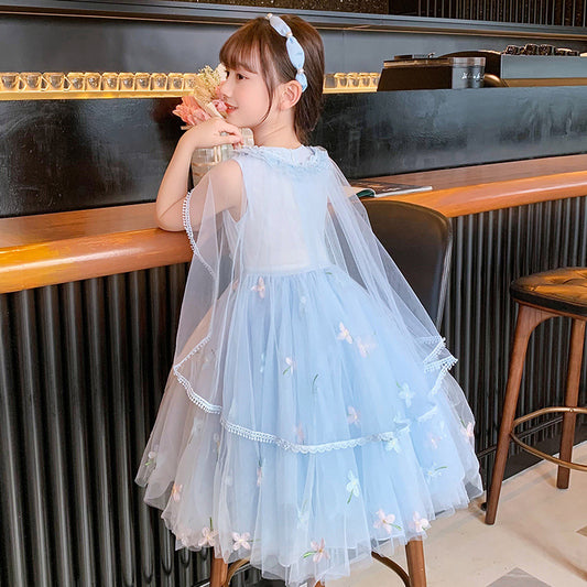Children's Princess Elsa Summer Clothing Fashionable Gauze Skirt Little Children's Dress