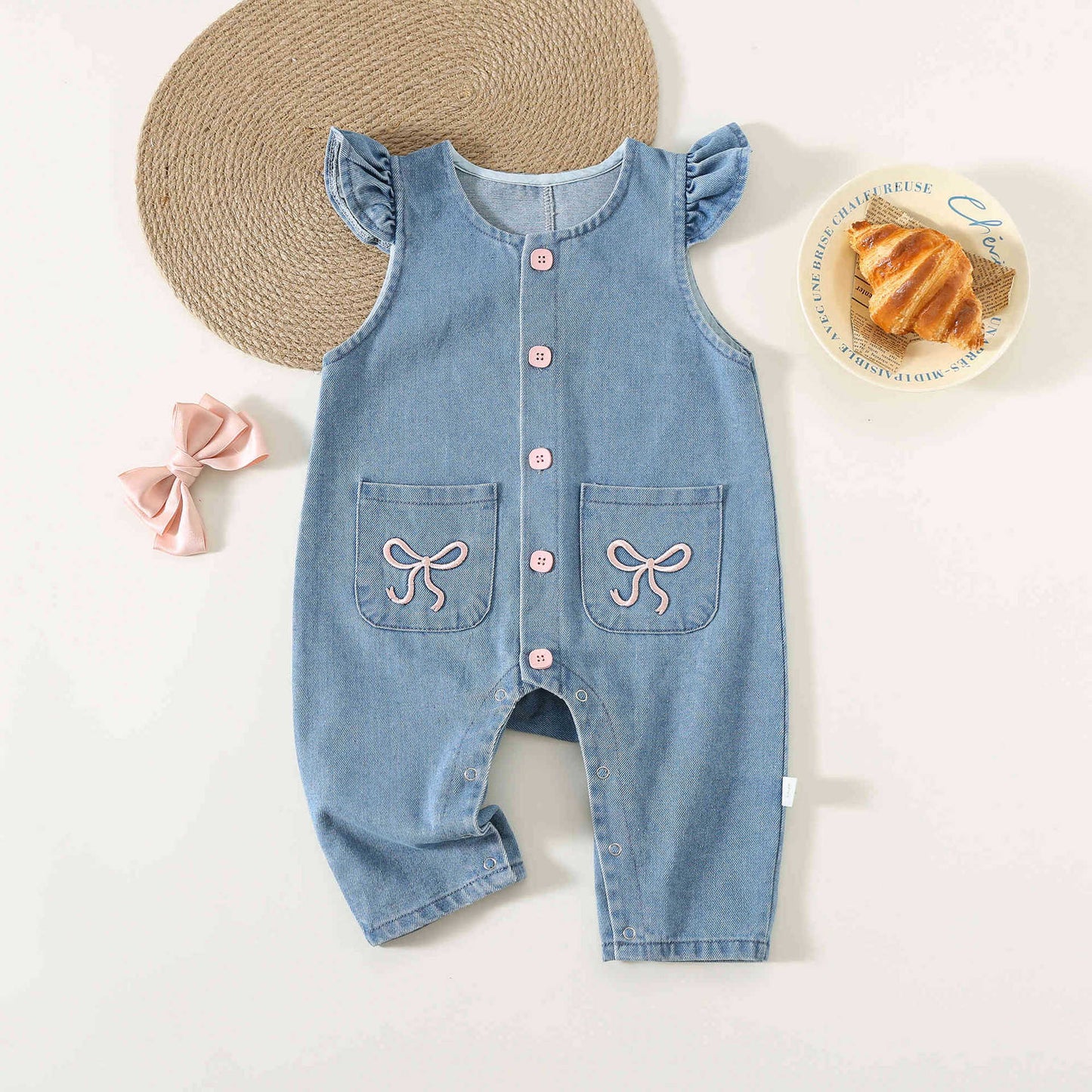 Autumn Denim Suspender Pants One-piece Born Fashionable Princess Jumpsuit Children's Suit