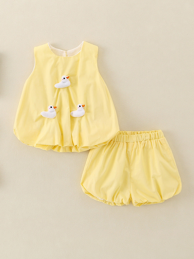 Children's Summer Sleeveless Pants Fashionable Princess Clothes Children's Suit