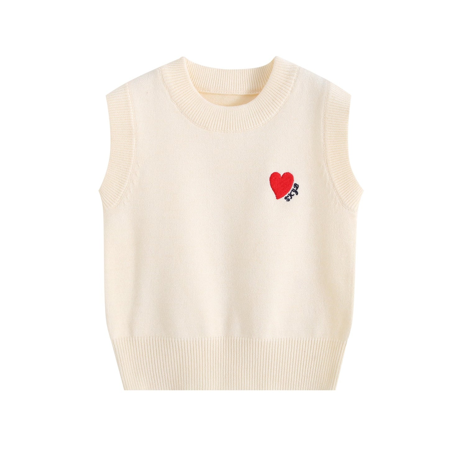 Style Knitting Love Contrast Color Coat Short Sleeve Children's Suit