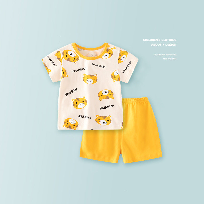 Children's Sleeve Boys Summer Wear Princess Clothes Pajamas Children's Suit