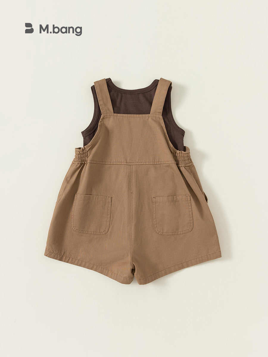 Children's Clothing Sleeveless Top Suspender Pants Summer Clothes Vest Leisure Children's Suit