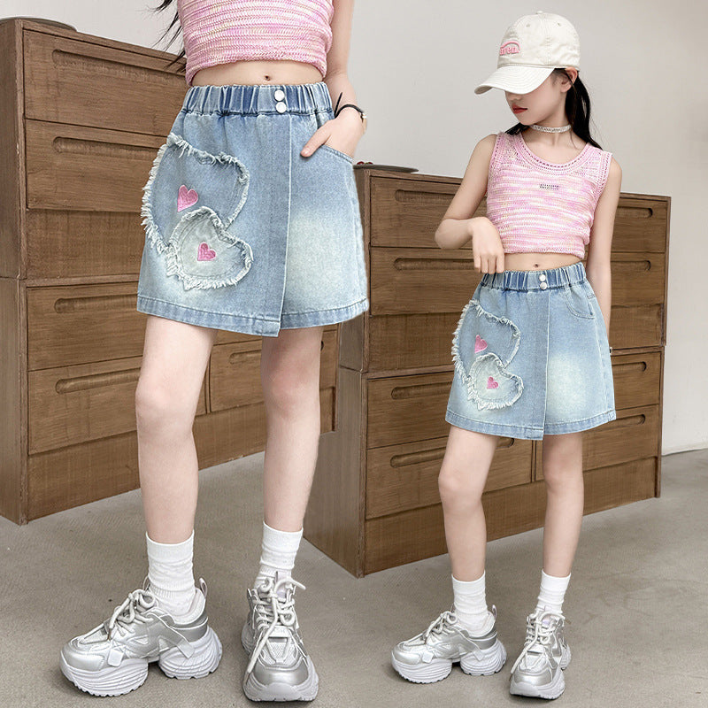Denim Shorts Older Summer Wear Western Style Hot Children's Pants