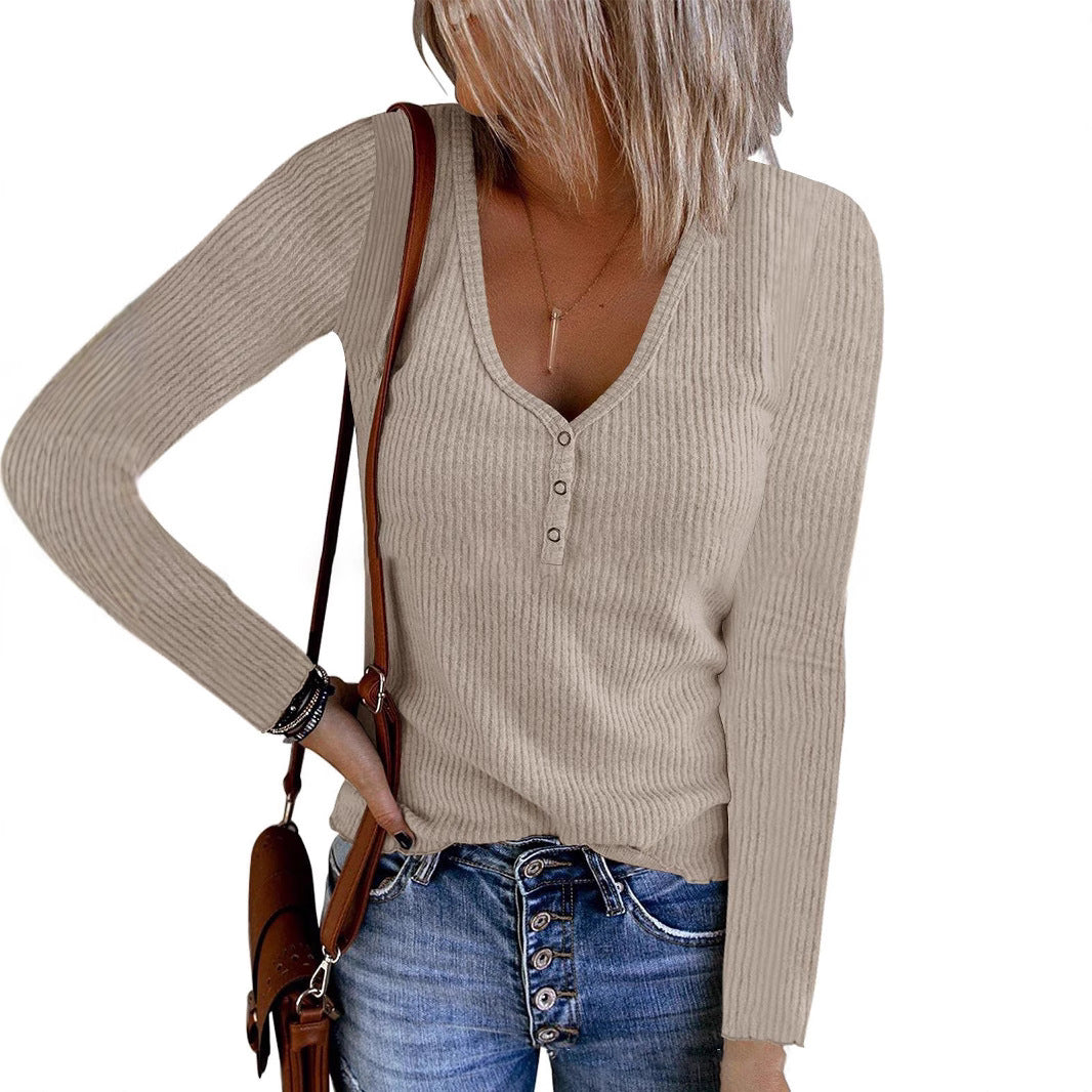 Women's Autumn Button Solid Color Long Sleeve Small Vest/suspenders/tube Top