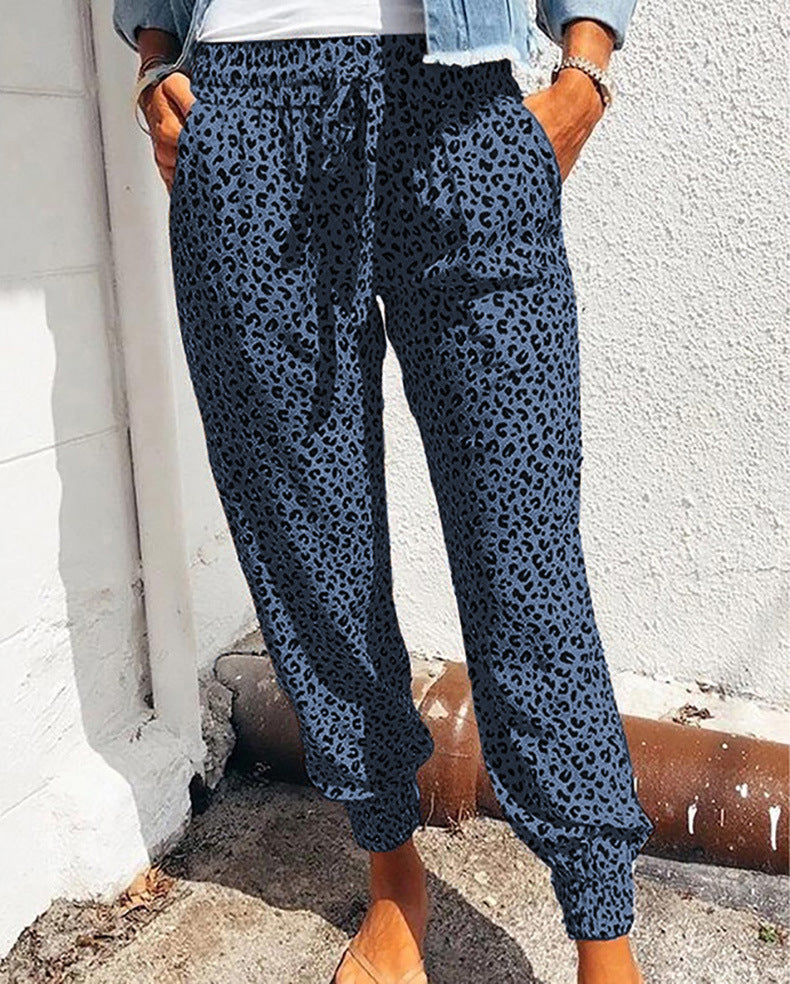 Women's Summer Trousers Loose Leopard Print Printed Pants