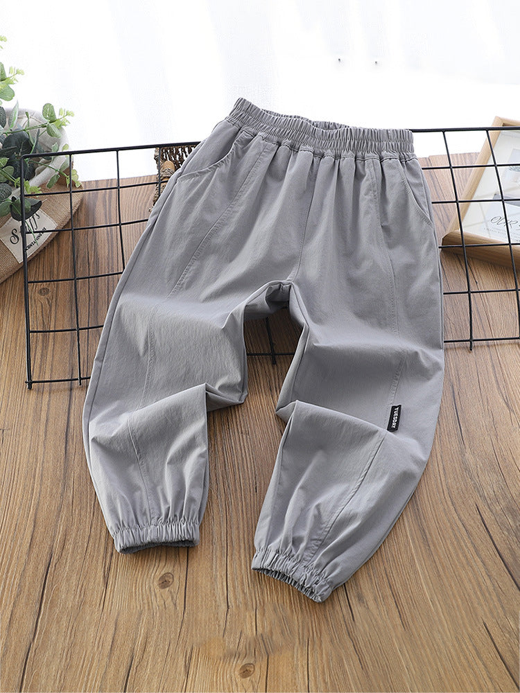 Children's Summer Thin Fashion Medium Big Cool Loose Children's Pants