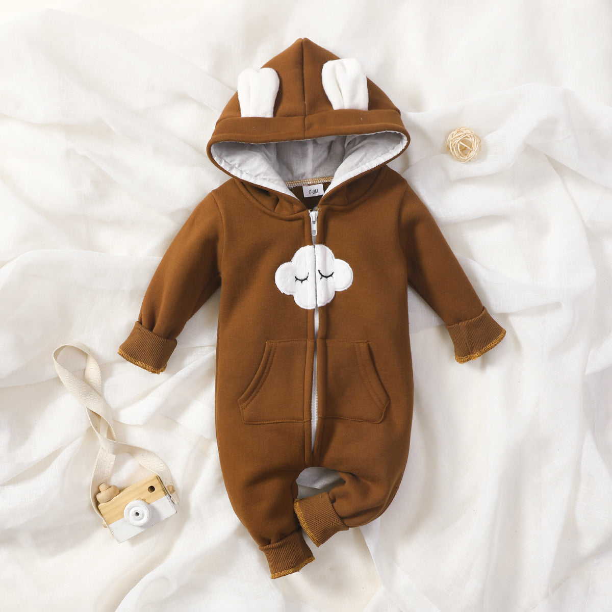 Love Romper Year Old Bowknot Zipper Sweater Strawberry Jumpsuit, Climbing Suit
