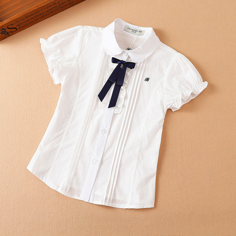 Shirt Summer Preppy Style Little Polo Collar Pure Fashionable Korean Children's T-shirt
