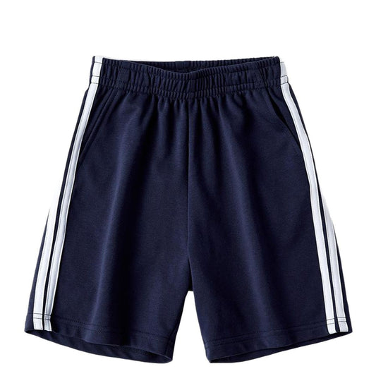 School Uniform Dark Blue Gray 2 Bars White Red Loose Children's Pants