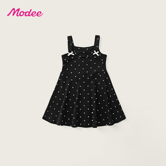 Polka Dot Knit Halter Summer Korean Style Children's Dress