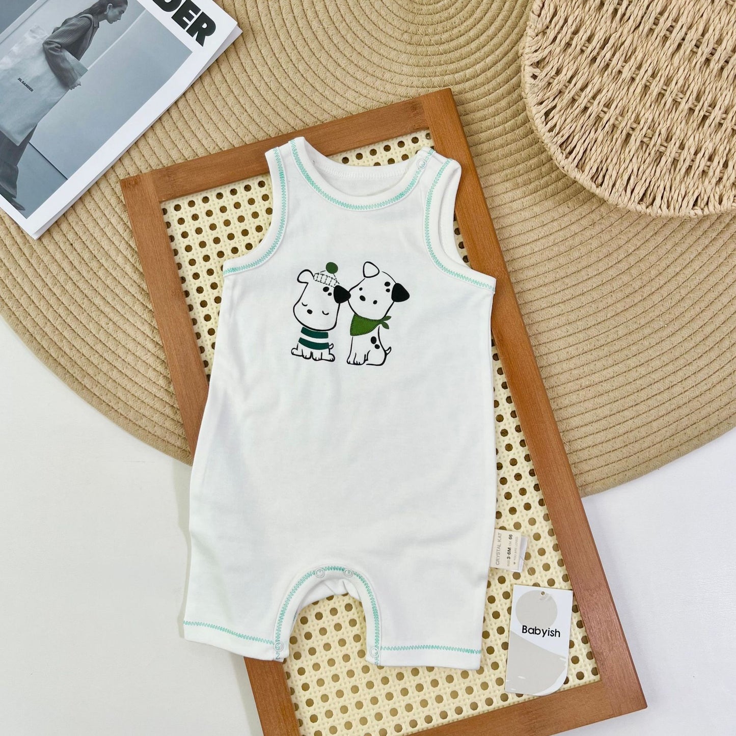 Women's & Men's Class Vest Short Summer Pure Cotton Jumpsuit, Climbing Suit