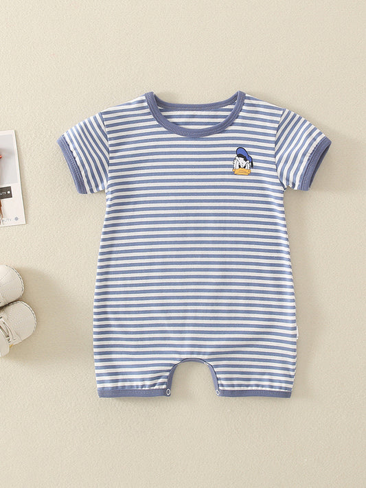 For Babies Boy Striped Short Sleeve Rompers Class Jumpsuit, Climbing Suit