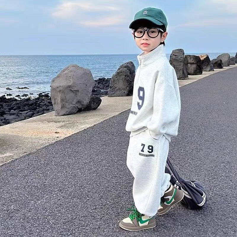 Loose Sweater Casual Sports Pants Boy Versatile Children's Suit