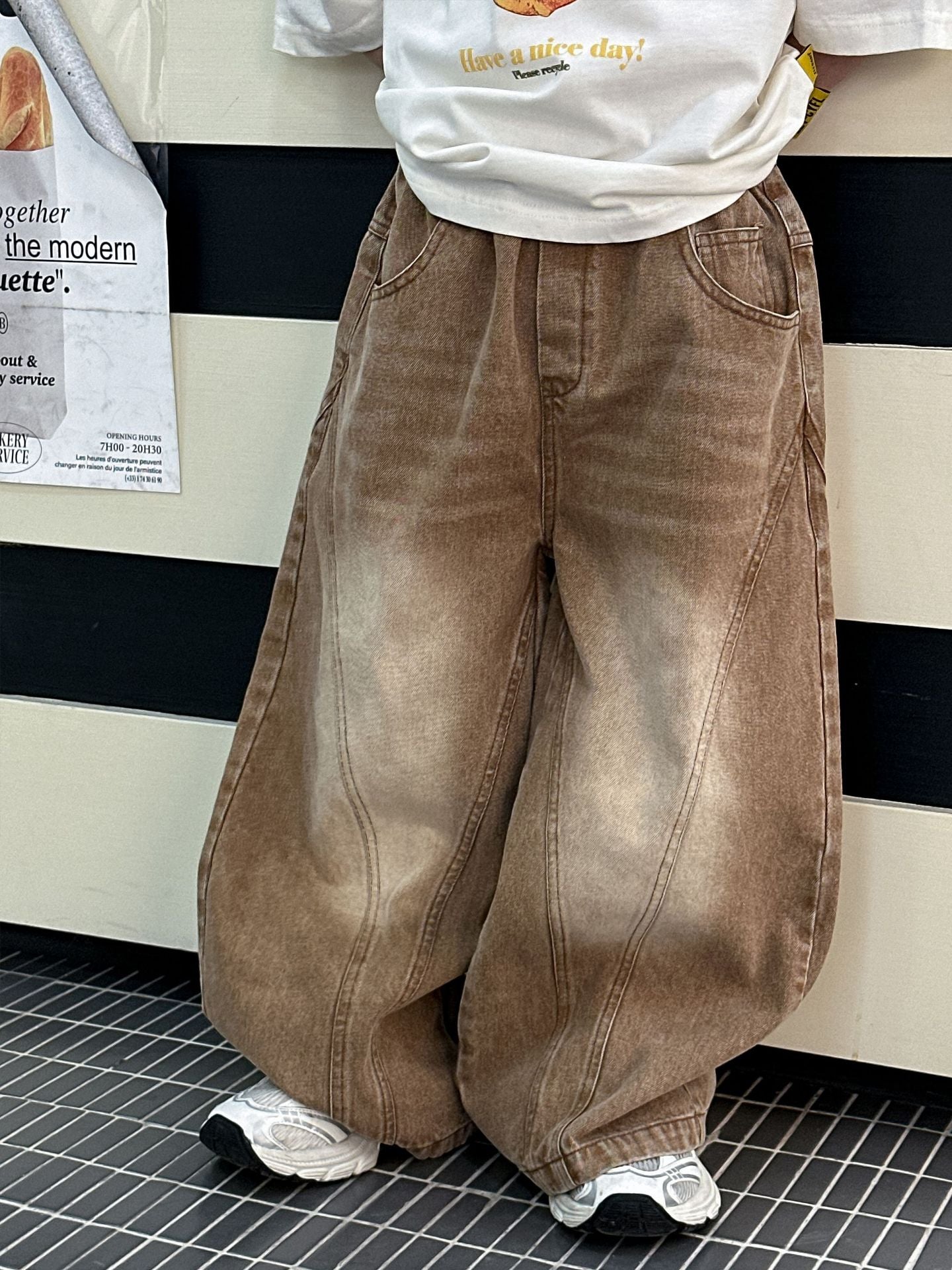 Children's Spring Boys Korean Style Baggy Straight Trousers Children's Pants