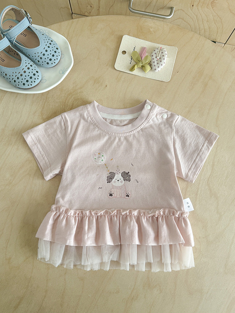 Infant Summer Thin Korean Style Cartoon Printed Short Sleeve Year Children's T-shirt