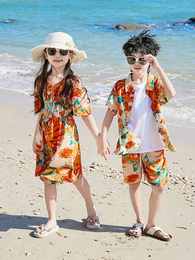 Clothes For The Whole Beach Shirt Parent-child Outfit