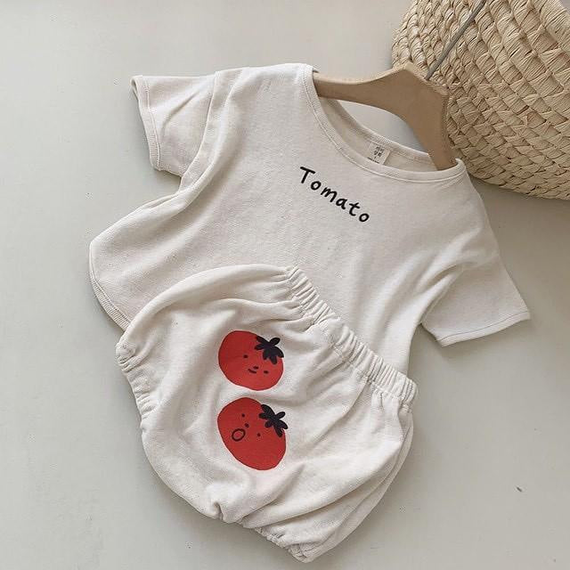 Summer Western Style Cool Popular Cartoon Letter T-shirt Children's Suit