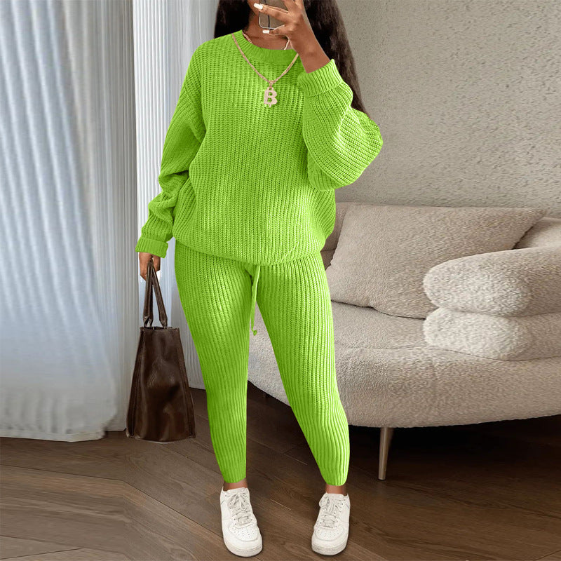 Durable Women's Knitting Trousers Woolen Yarn Fashion Casual Suit