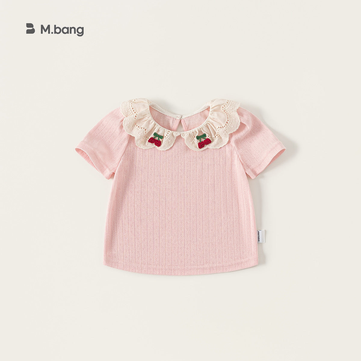 Children's Clothing Summer Lace Collar Short Sleeve Pure Color Children's T-shirt