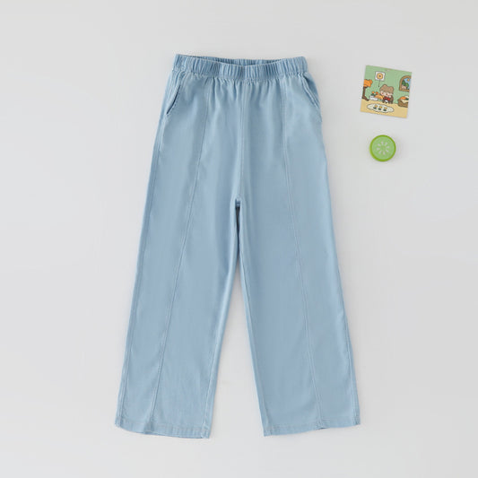 Women's & Men's Lightweight Silk Jeans Medium Big Drape Casual Children's Pants