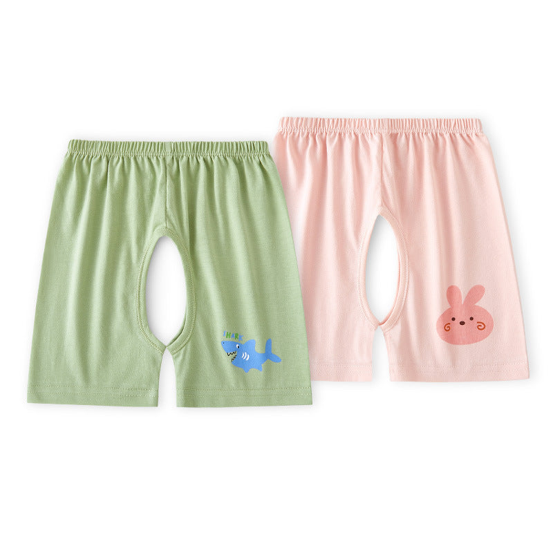 Children's Cotton Thin Summer Shorts Open Fork Children's Pants