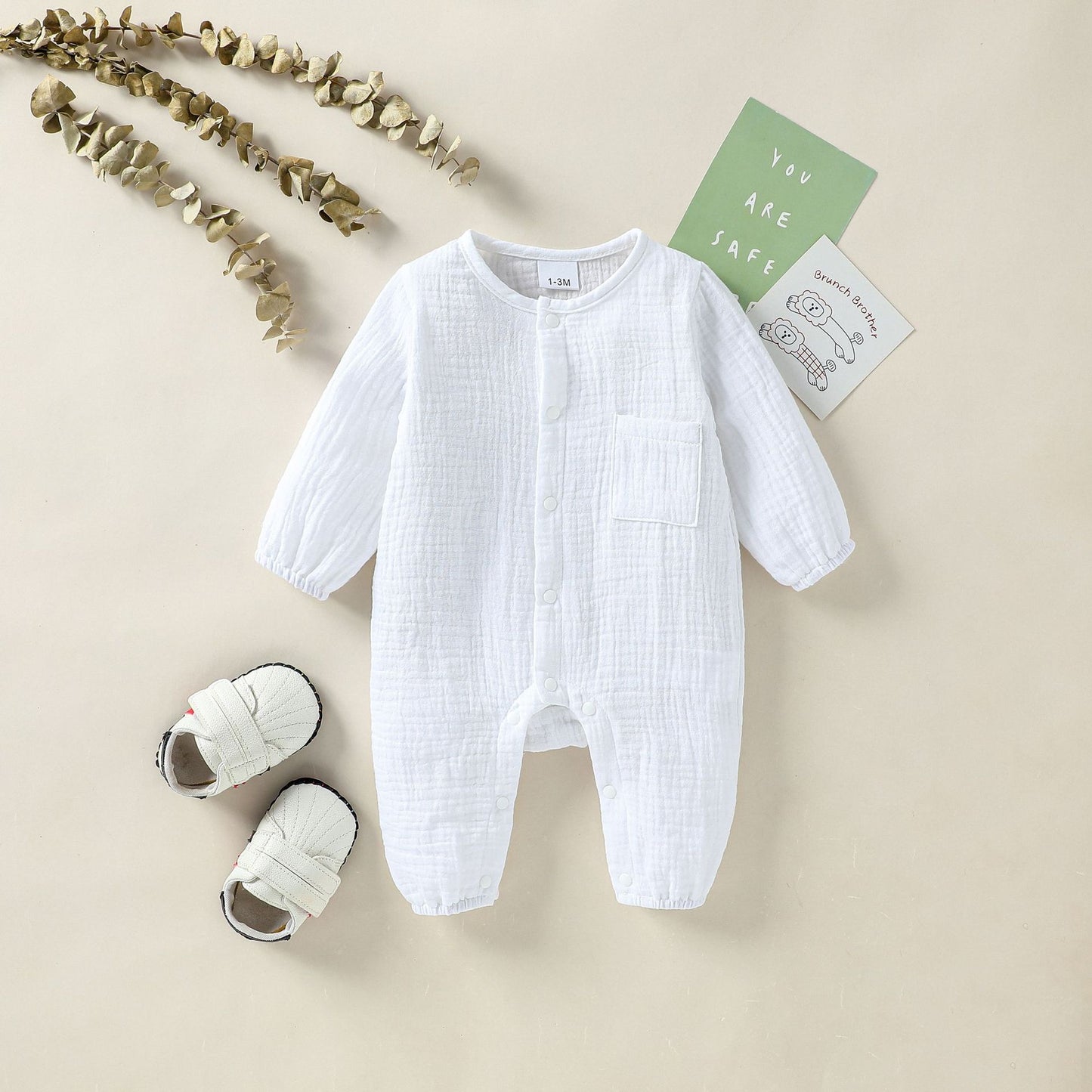 Casual Attractive Cotton Born Long-sleeved Romper Jumpsuit, Climbing Suit