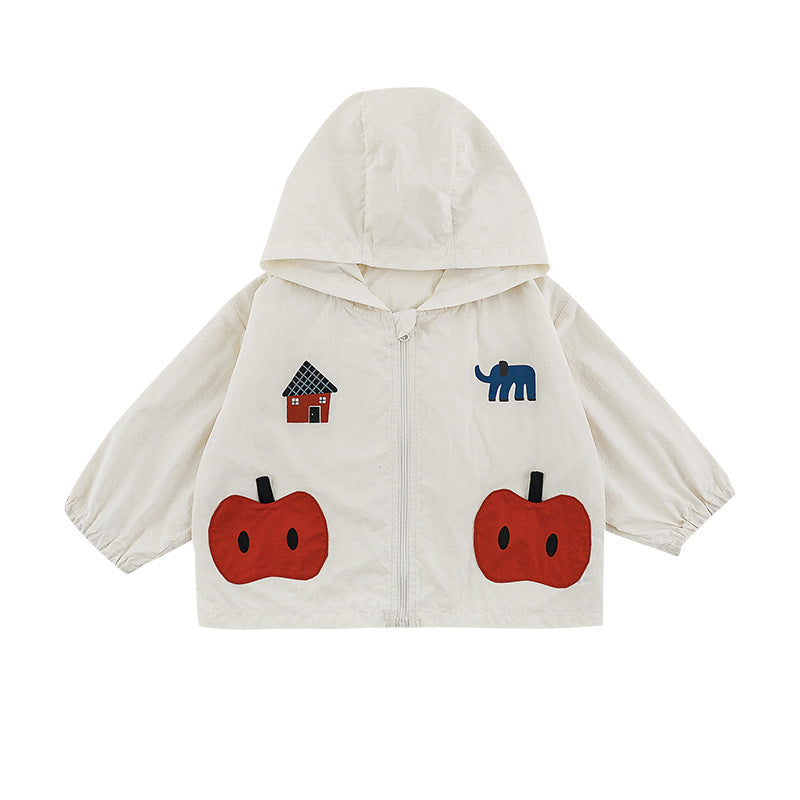 Lightweight Series Summer Hooded Jacket Loose Short Sleeve Children's T-shirt