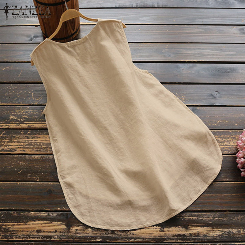 Women's Summer Solid Color Casual Irregular Pullover Small Vest/suspenders/tube Top