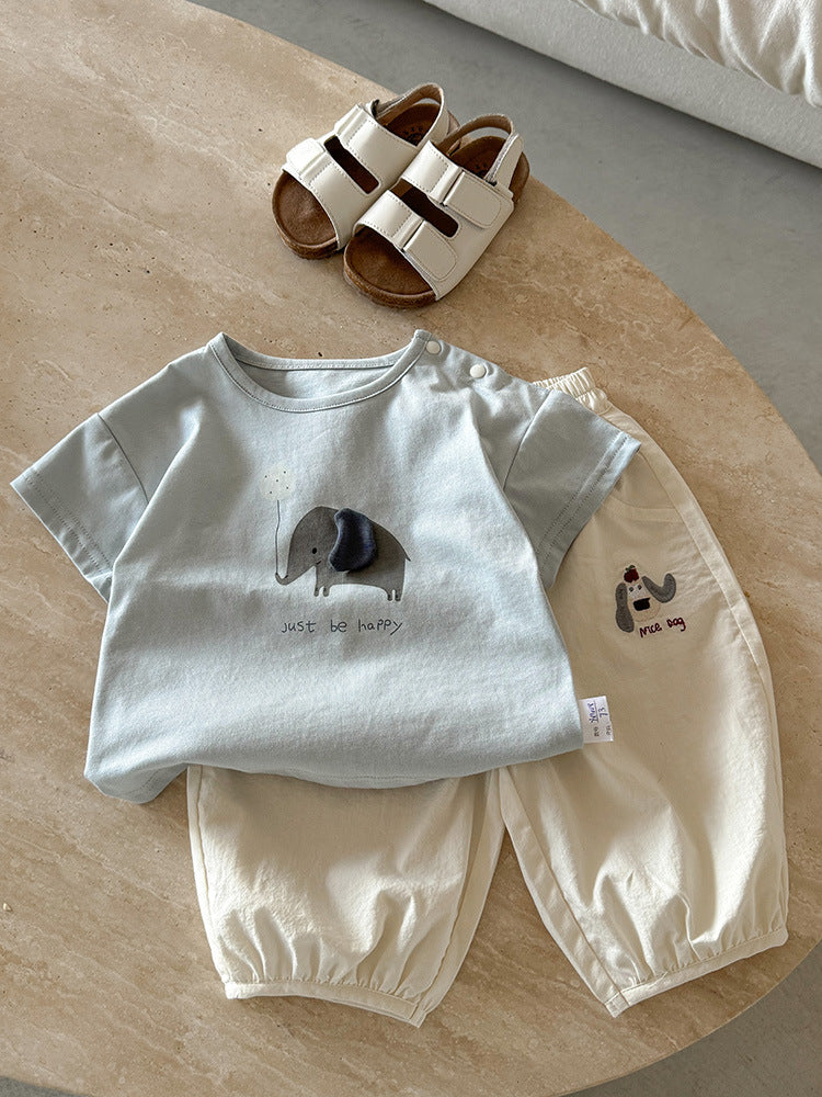 Summer Cartoon Bottoming Shirt Short-sleeved Clothes Thin Top Children's T-shirt