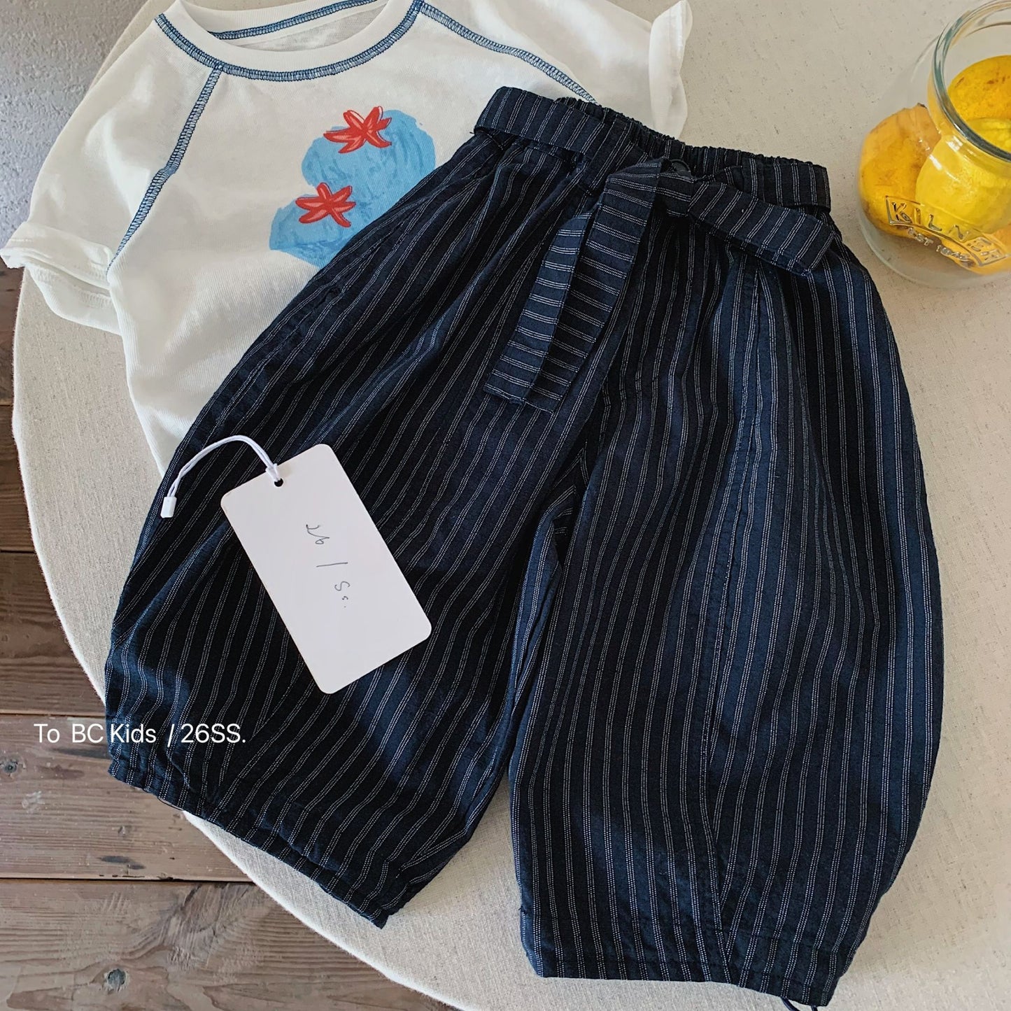 Children's Boy Summer Retro Vertical Stripe Casual Loose Children's Pants