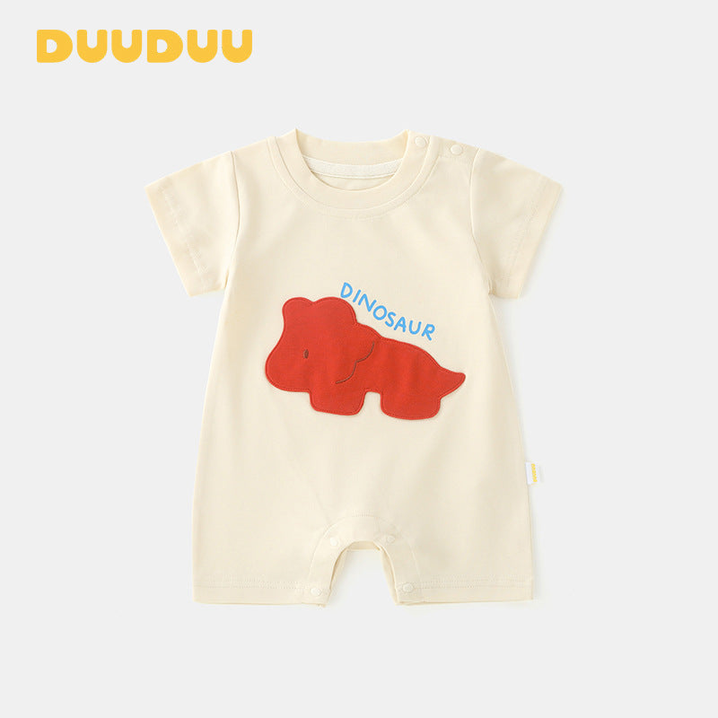 Dinosaur Jumpsuit Summer Male Female Clothes Short Sleeve Class Jumpsuit, Climbing Suit