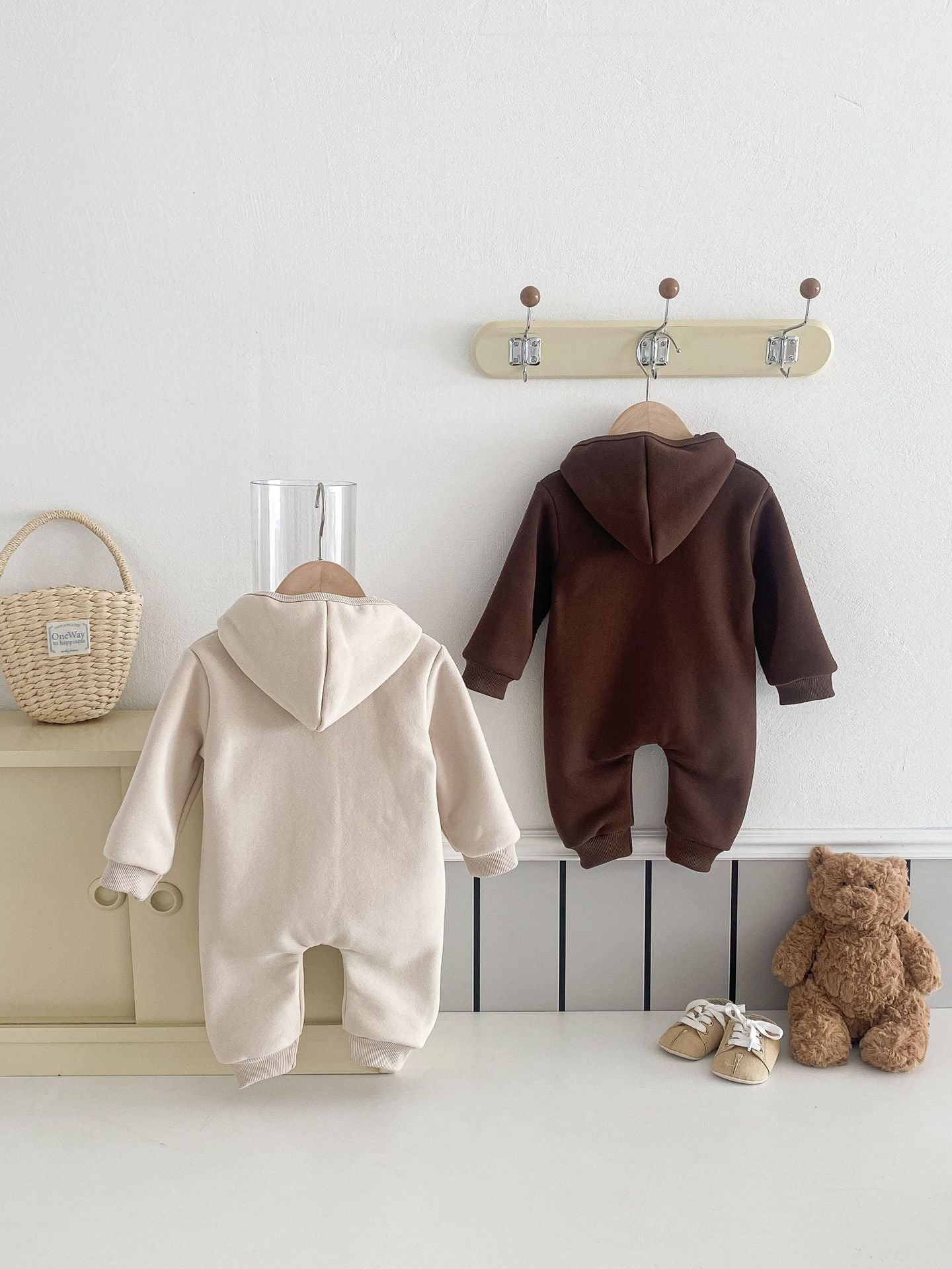 Women's & Men's Jumpsuit Thickened Fleece Bear Romper Born Fleece-lined Jumpsuit, Climbing Suit