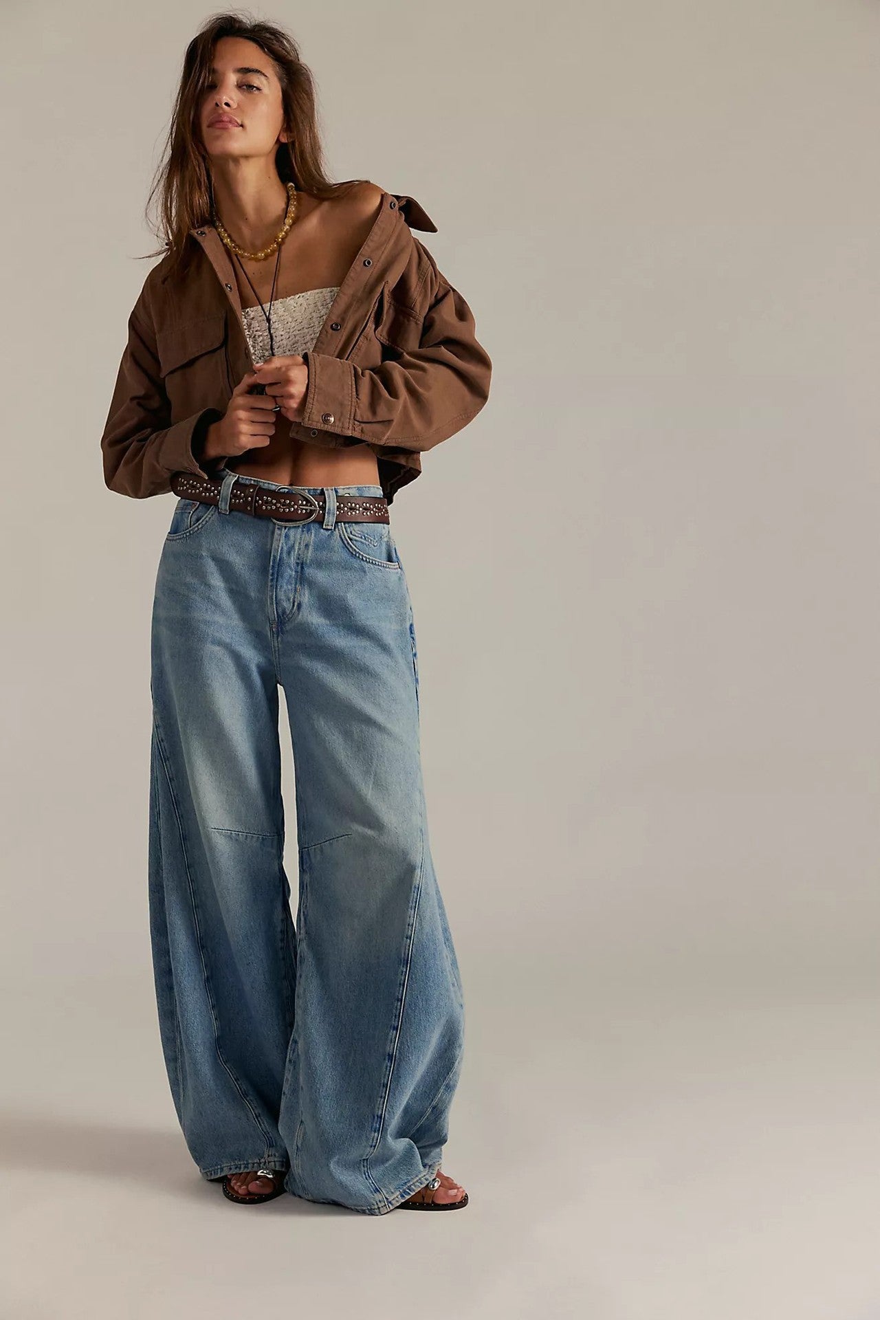 Women's Autumn Retro High Waist Wide Leg Women's Jeans
