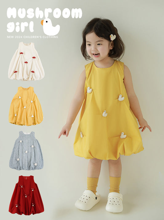 Children's Cotton Three-dimensional Doll Bud Skirt Summer Cute Cool Children's Dress