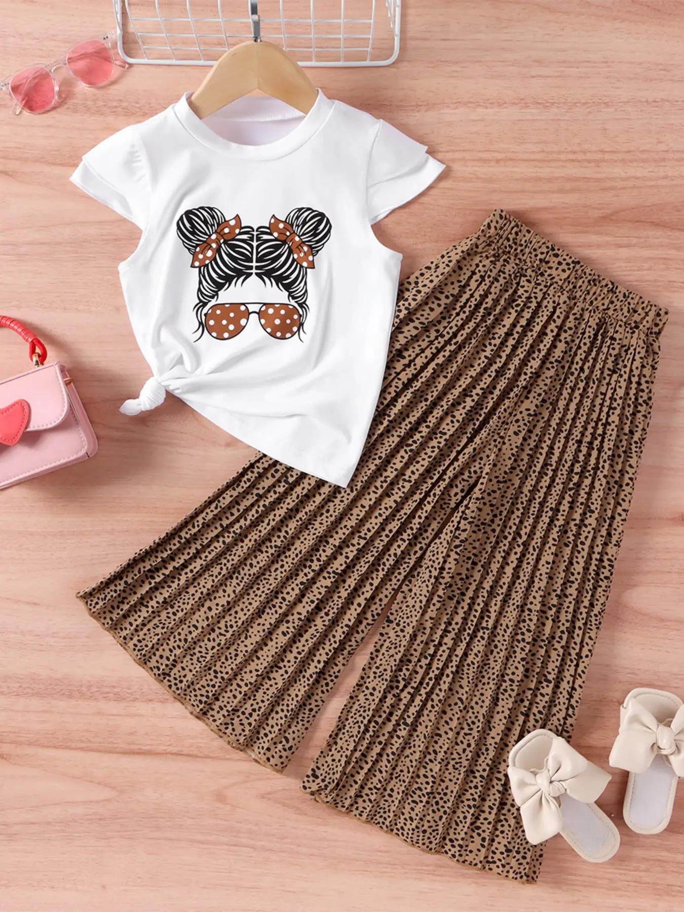 Unique Avatar Short Sleeve Wide Leg Pants Children's Suit