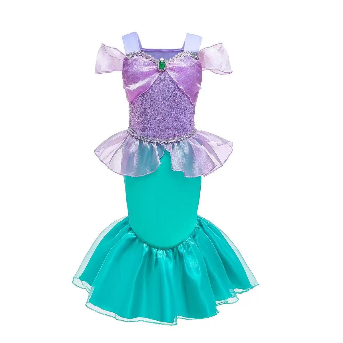 Children's Mermaid Princess Sequined Fishtail Performance With Suspenders Children's Dress