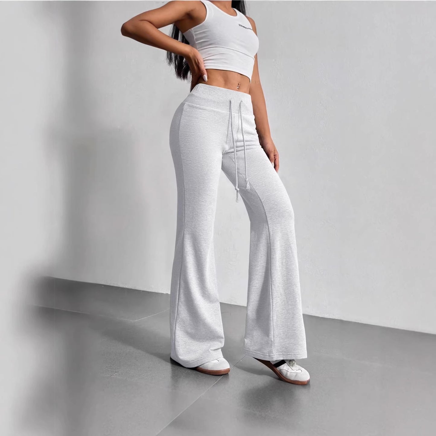 Women's Source Autumn Fashion Drawstring High Waist Leisure Horn Casual Pants