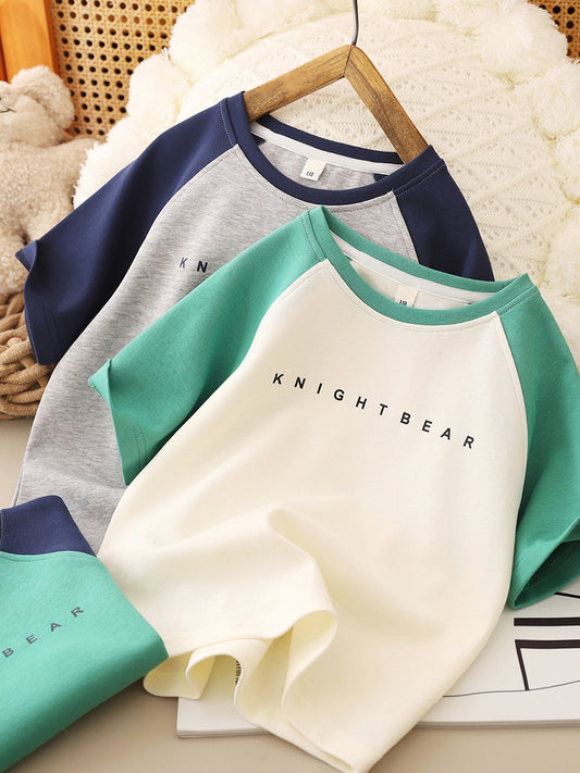 Children's Summer Short-sleeved Color Matching Half-sleeved Medium Children's T-shirt