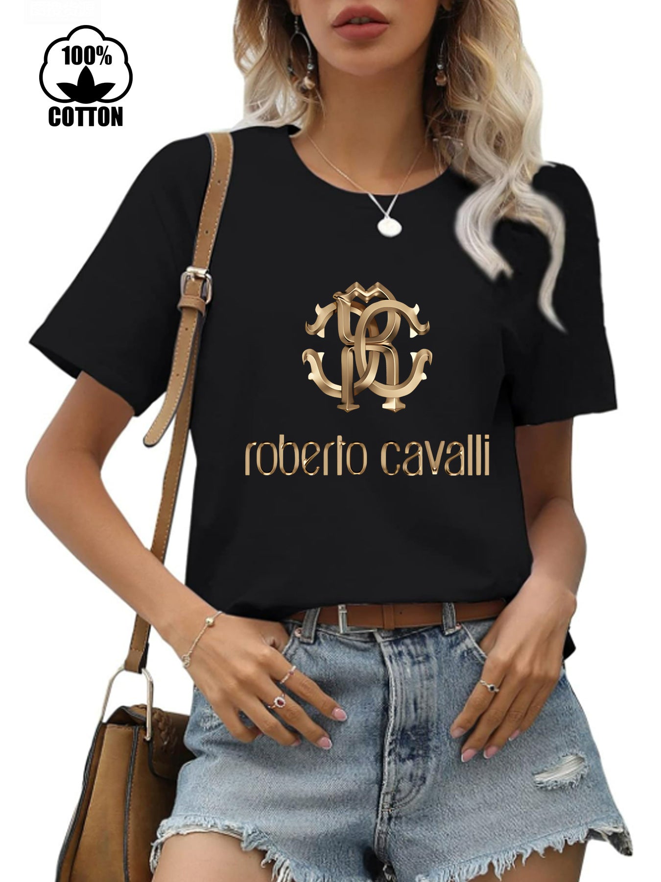 Women's Cotton Short-sleeved Round Neck Print Women's T-shirt