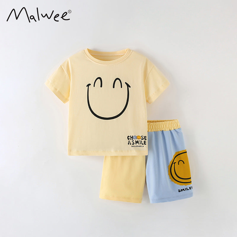 Children's Small Older Short Sleeve Shorts Two-piece Children's Suit