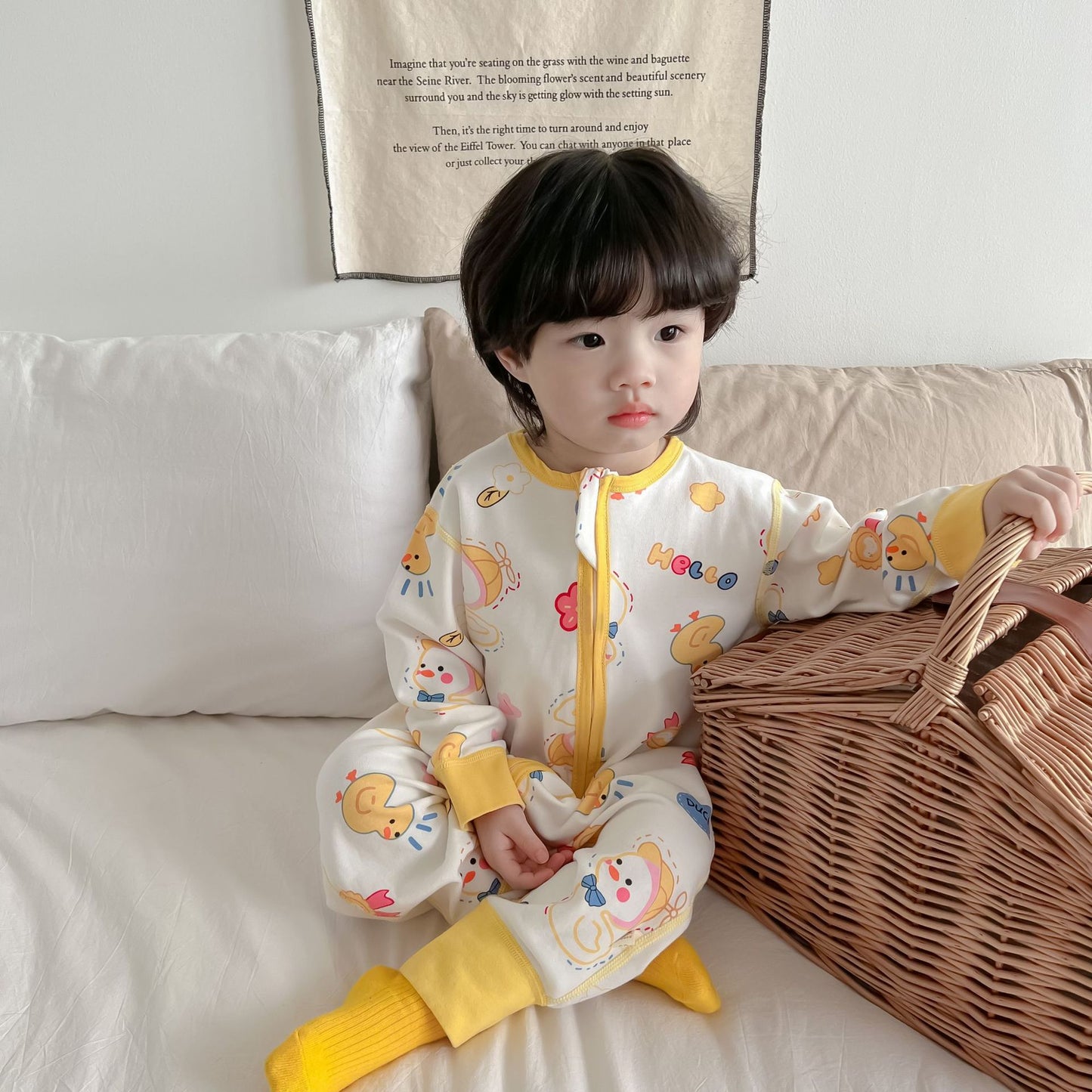 Infant Seamless Long-sleeved Sleeping Bag Jumpsuit Blanket Jumpsuit, Climbing Suit