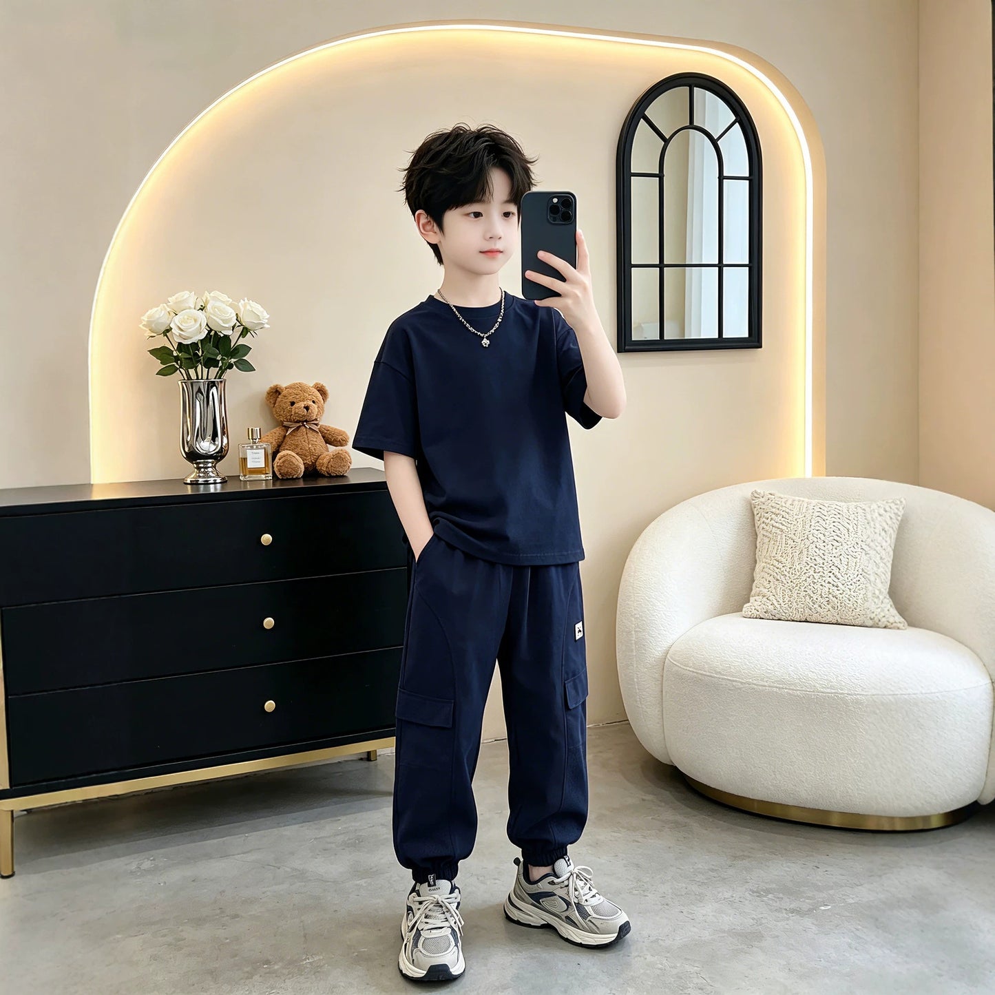Children's Woven Casual Letters Korean Style Trousers Children's Pants