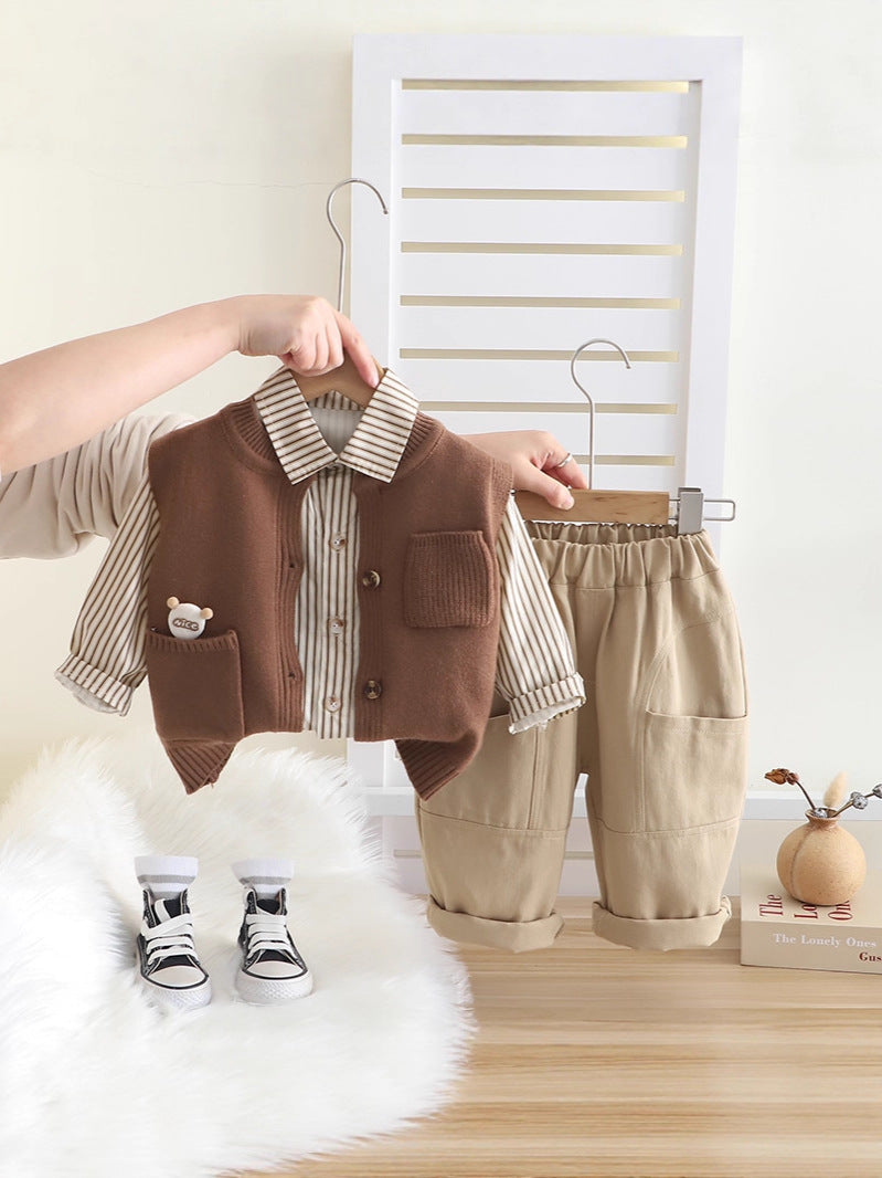 Children's Boys Clothing Spring Fashionable Sweater Vest Children's Suit