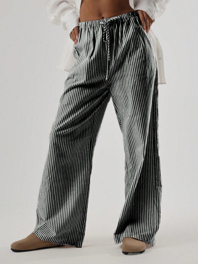 Versatile Graceful Trendy Women's Fashion Striped Pants