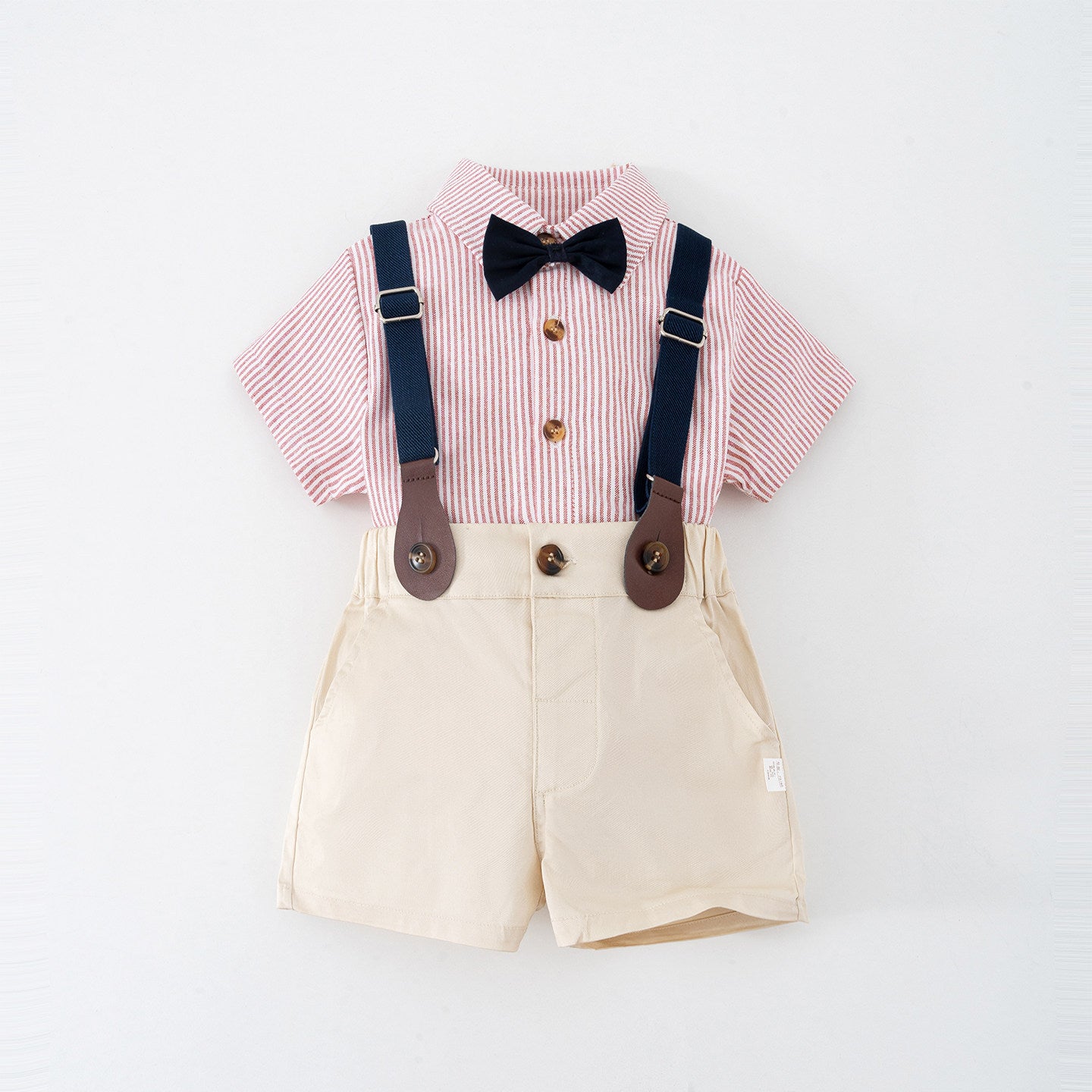 Children's Korean Style Little Master Overalls Dress Short Sleeve Children's Suit