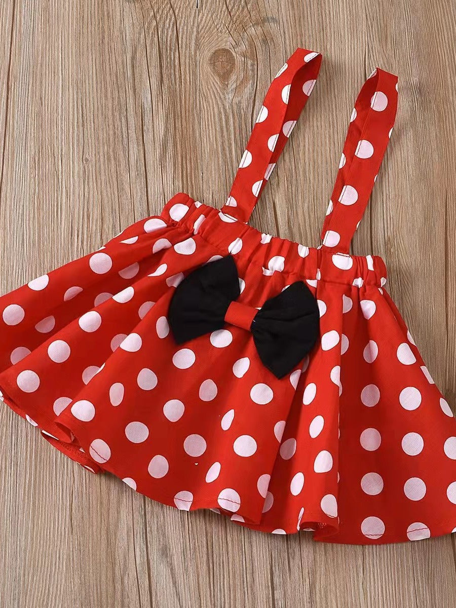 Children's Princess Western Style Cute Dot Mesh Skirt Short Children's Dress