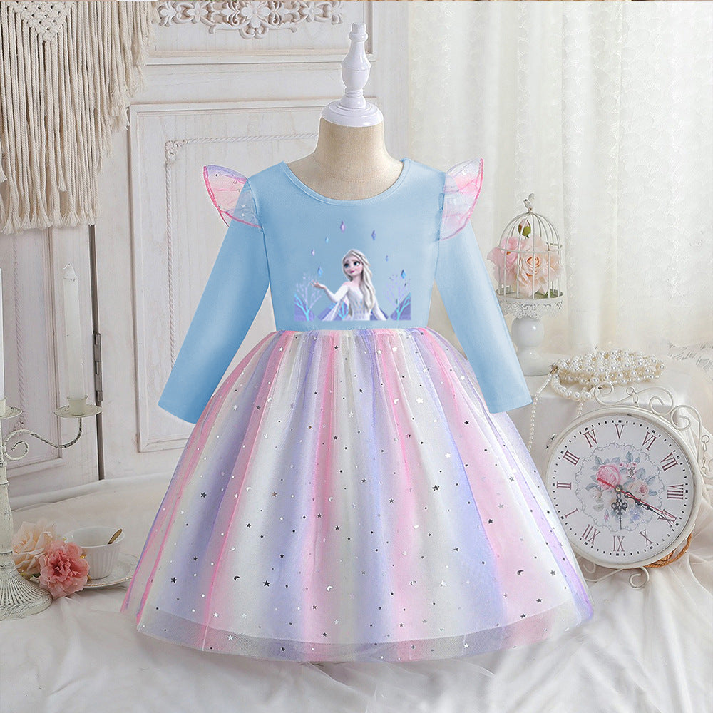 Children's Long Sleeve Clothing Princess Skirt Frozen Children's Dress