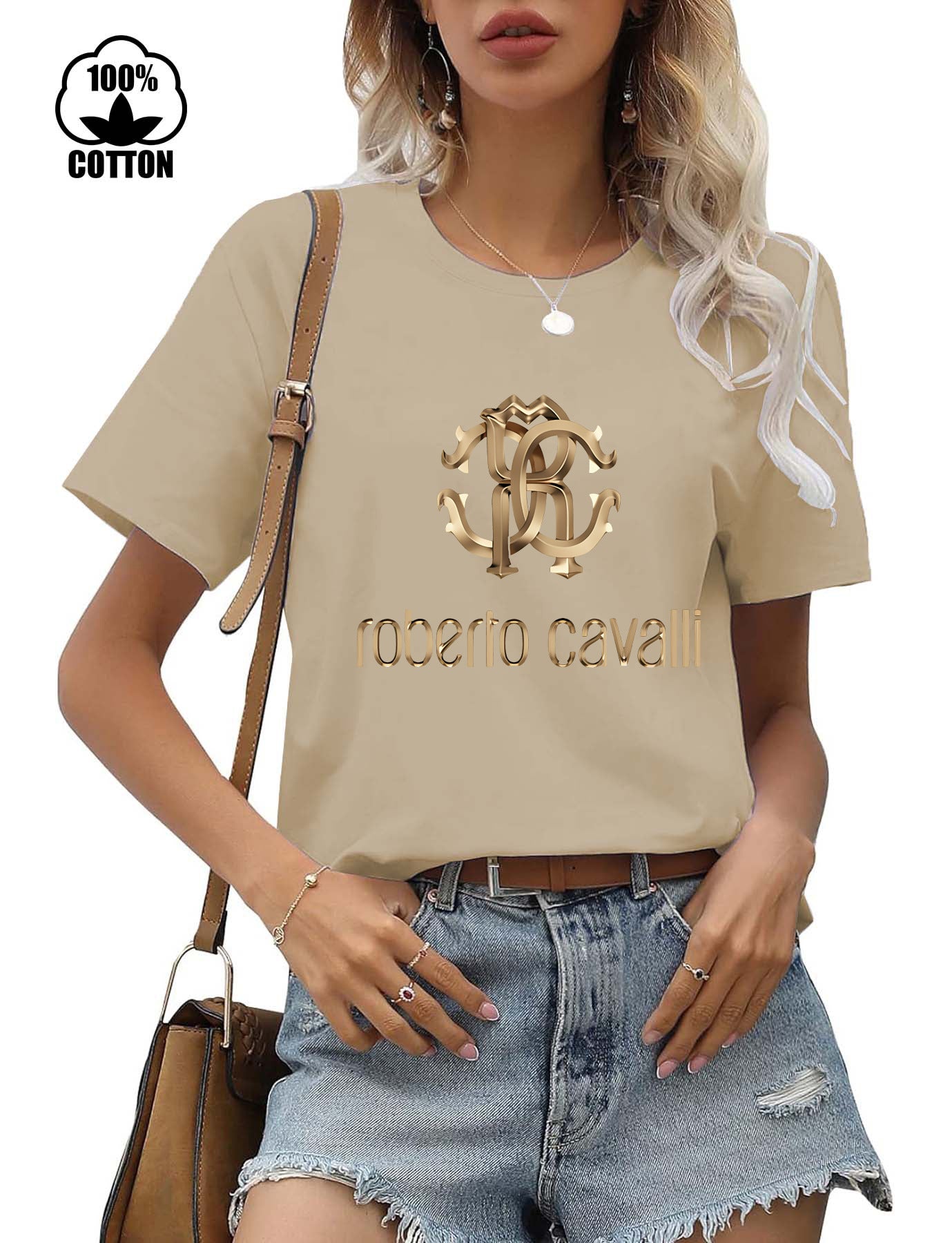 Women's Cotton Short-sleeved Round Neck Print Women's T-shirt