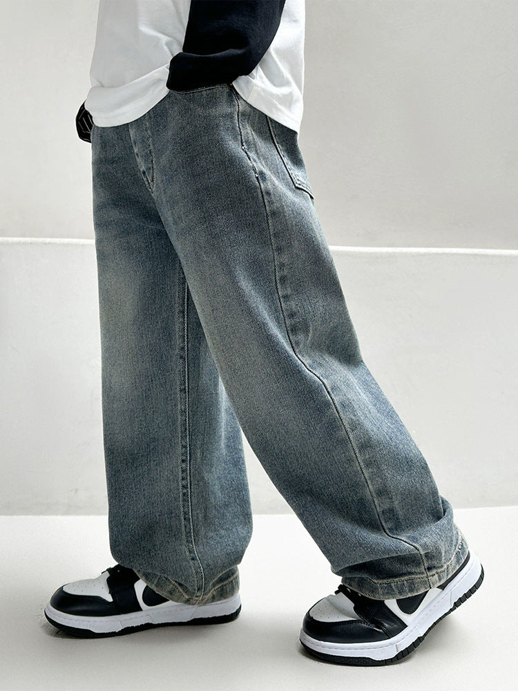Children's Retro Jeans Medium Big Fashionable Western Children's Pants