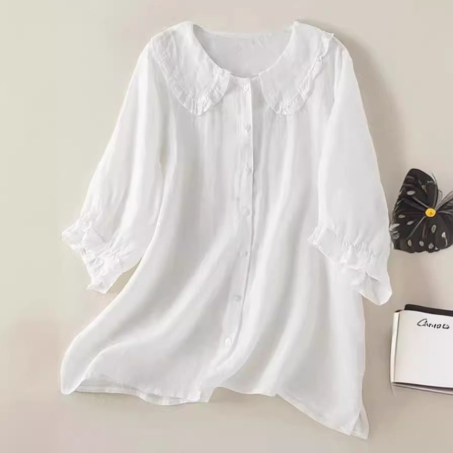Women's Loose Shirt Design Cotton Linen Summer Clothing